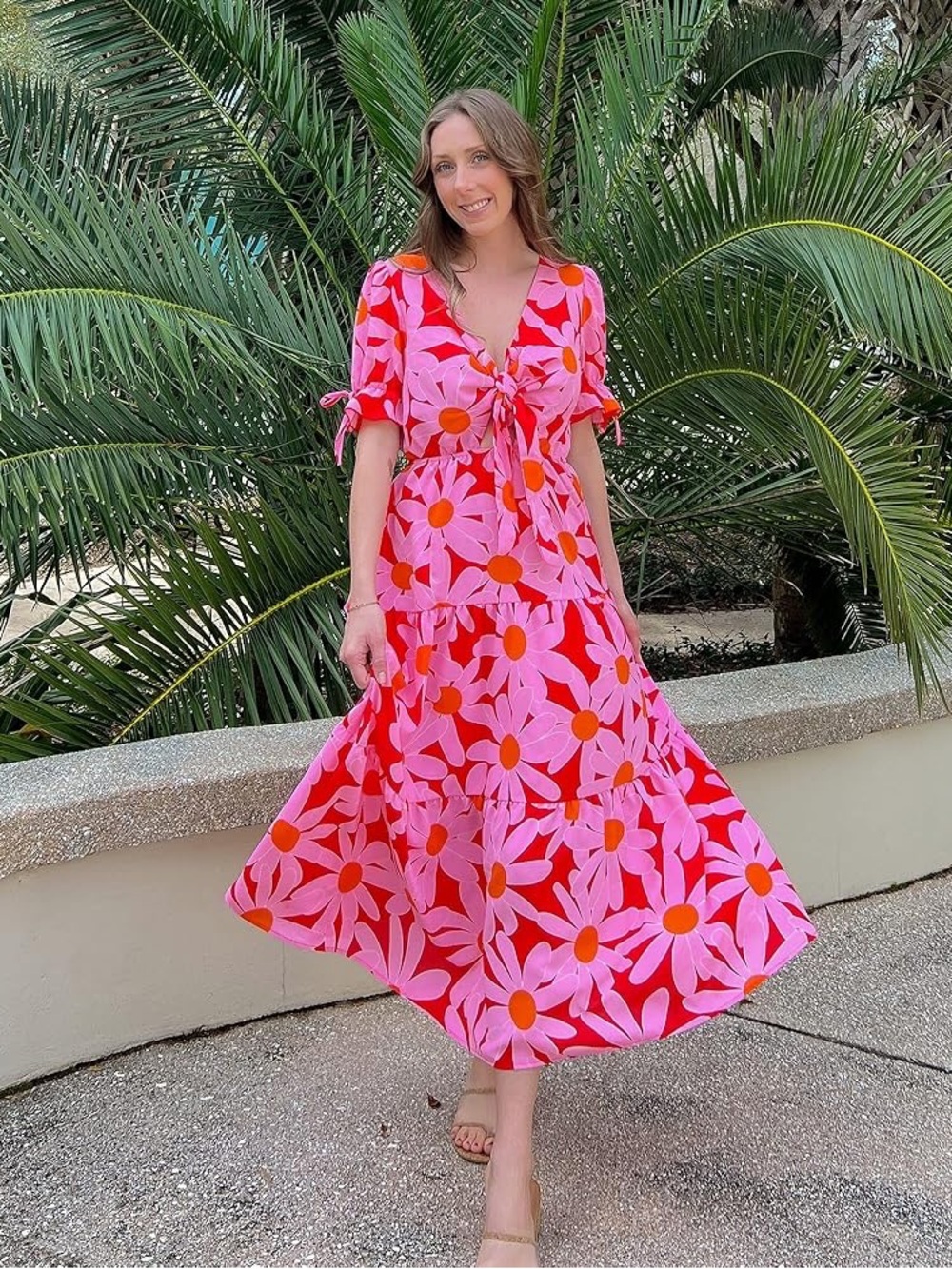 BTFBM floral midi dress medium
